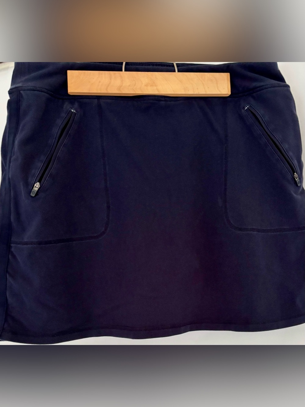 Talbots, Navy A-Line Skirt with Zip Pockets
Large